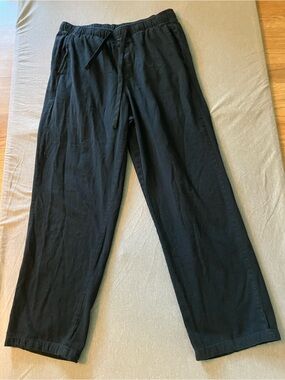 Men's Black Drawstring Flannel Pants